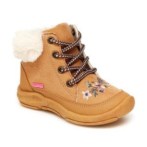 NWT Oshkosh B’Gosh | Toddler Ramira Everplay Tan Boots with Floral Embroidery